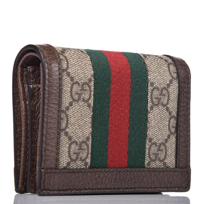 Gucci GG Supreme Monogram Web Ophidia Card Case Beige New Acero 3 of 8