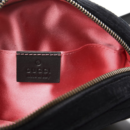 Gucci Velvet Matelasse GG Marmont Belt Bag 95 38 Black 7 of 11