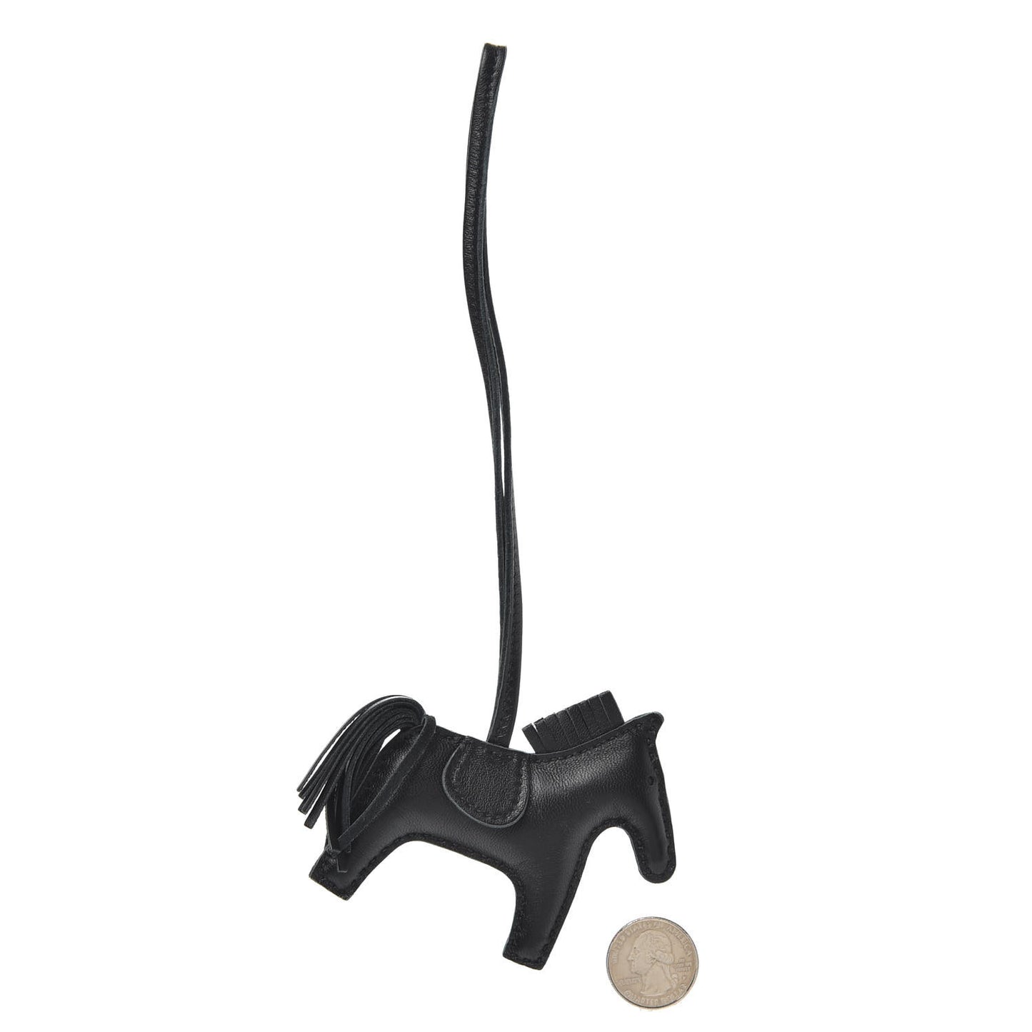 Milo Lambskin Grigri Rodeo Horse Bag Charm PM So Black