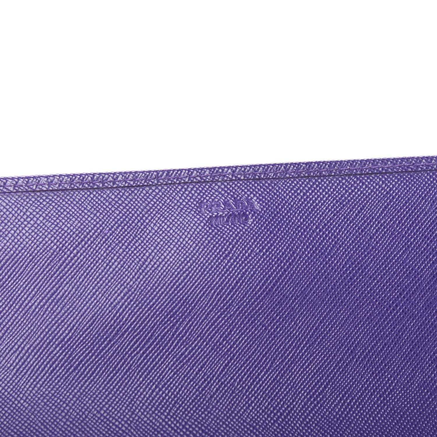 Prada Saffiano Metal Oro Chain Wallet Viola 5 of 9