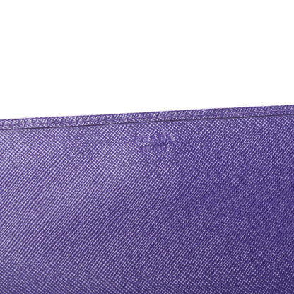 Prada Saffiano Metal Oro Chain Wallet Viola 5 of 9