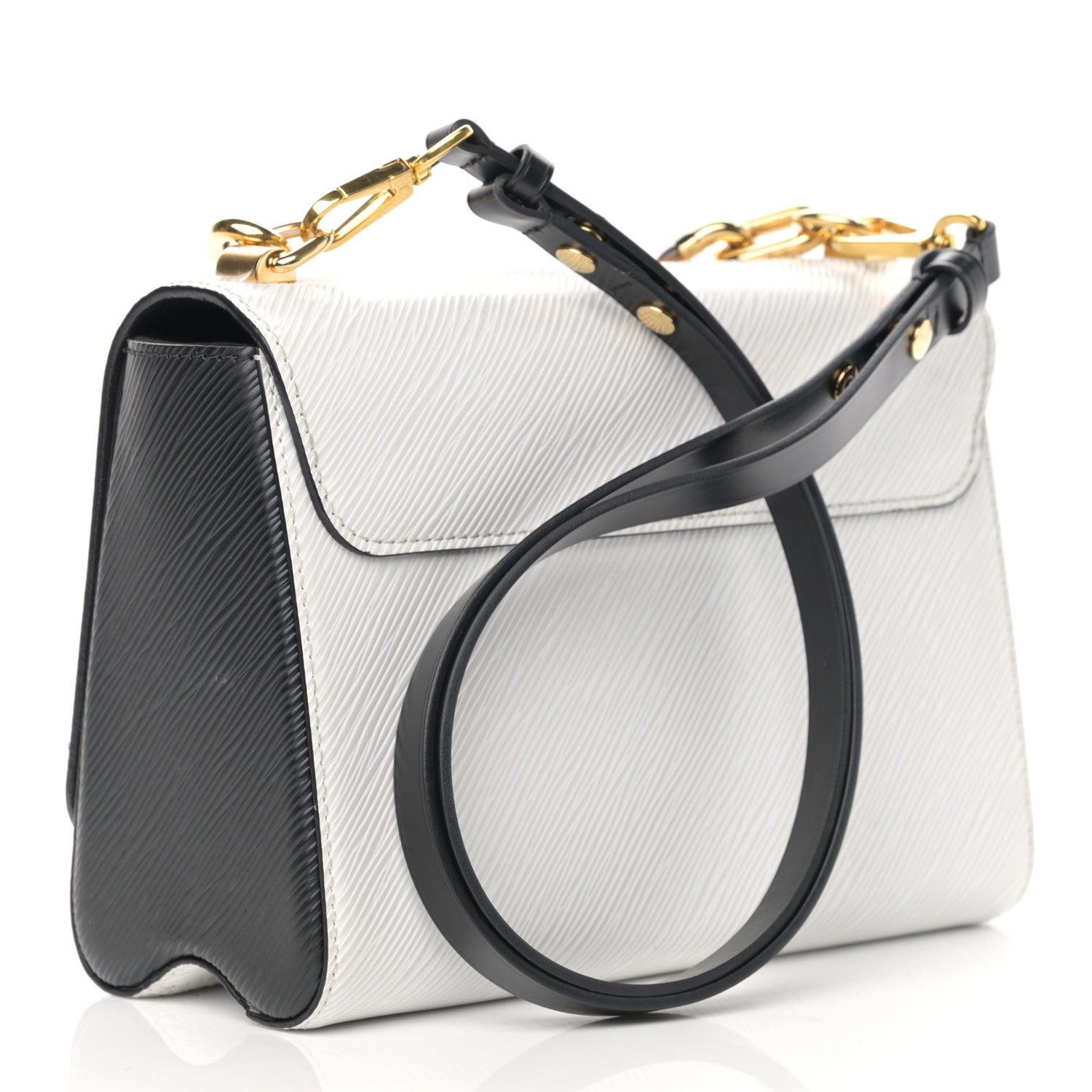 Louis Vuitton Epi Tortoiseshell Twist Shoulder Bag MM Black White 4 of 27