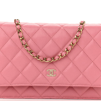 Chanel Caviar Quilted Wallet On Chain WOC Dark Pink 9 of 12