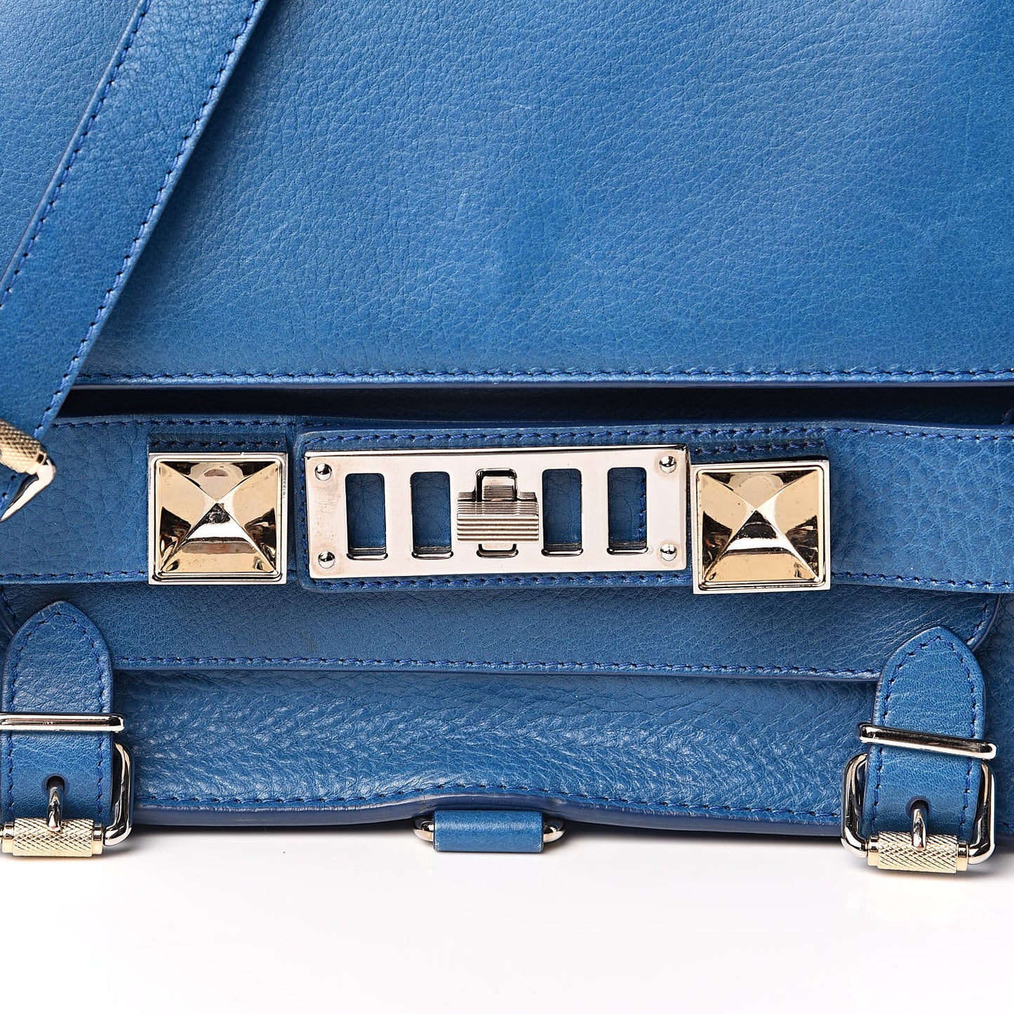 Calfskin PS11 Classic Shoulder Bag Bright Blue
