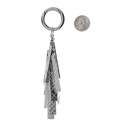 Burberry Nova Check Embossed Tags Keychain Charm Silver 2 of 2
