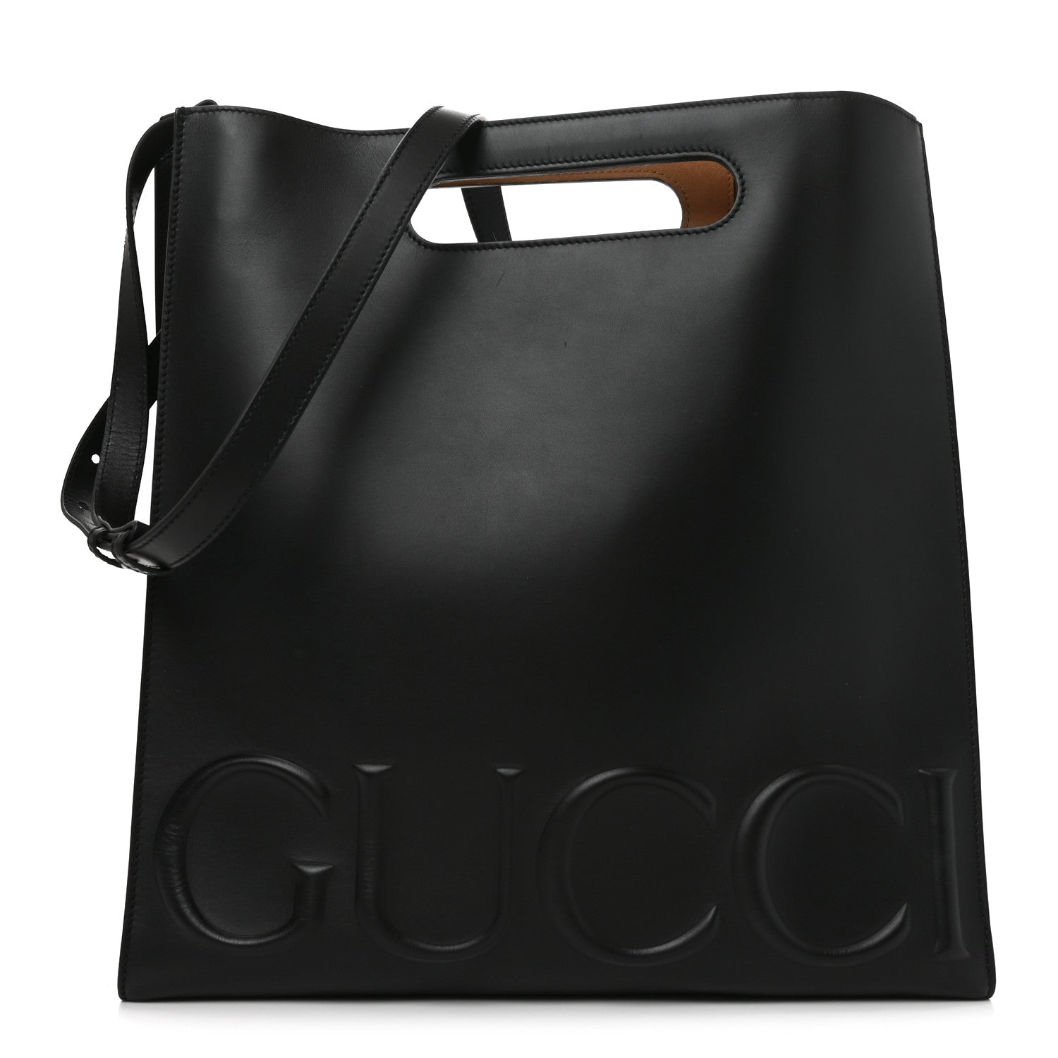 Gucci Calfskin Embossed Medium XL Tote Black 1 of 8