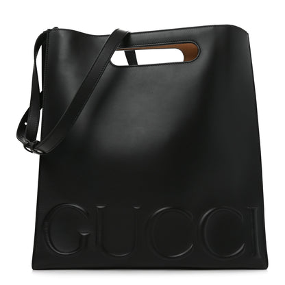 Gucci Calfskin Embossed Medium XL Tote Black 1 of 8