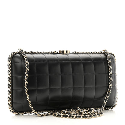 Chanel Lambskin Quilted CC Studded Chain Around Clutch Black 3 of 10