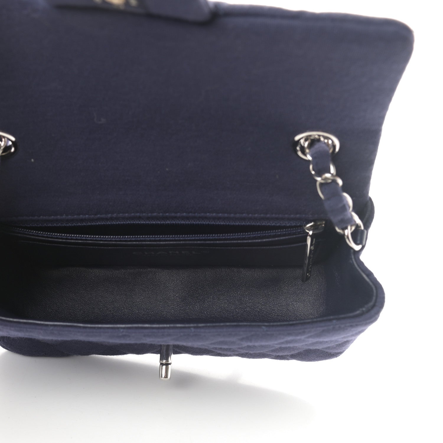 Chanel Jersey Quilted Mini Rectangular Flap Navy 5 of 11