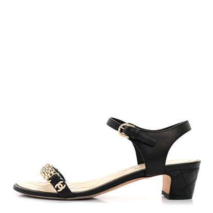 Chanel Lambskin Quilted Reissue Chain Sandals 35.5 Black 1 of 17