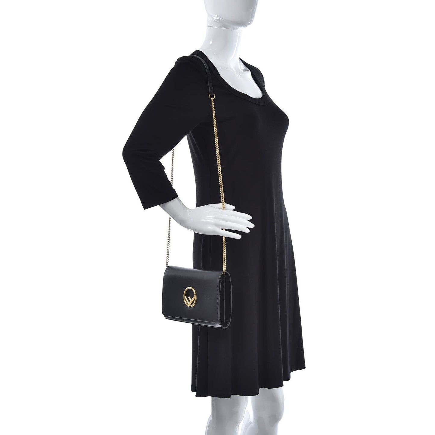 Vitello Liberty Lucido F is Fendi Wallet on Chain Black
