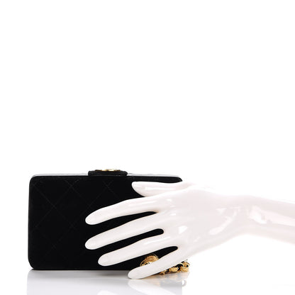 Chanel Quilted Velvet Clutch Black 2 of 9