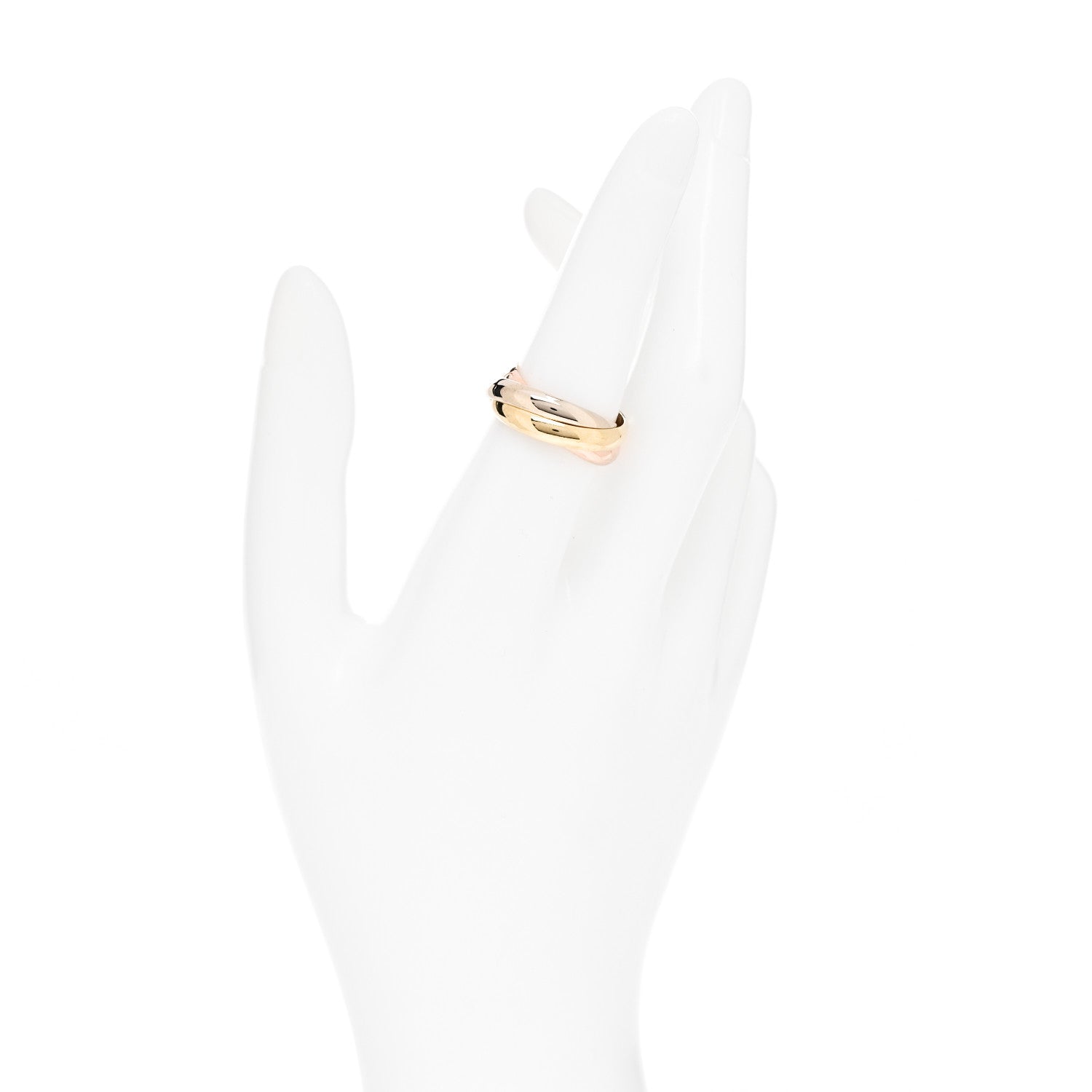 Cartier 18K Pink Yellow White Gold Classic Les Must De Cartier Trinity Ring 54 6.75 2 of 6