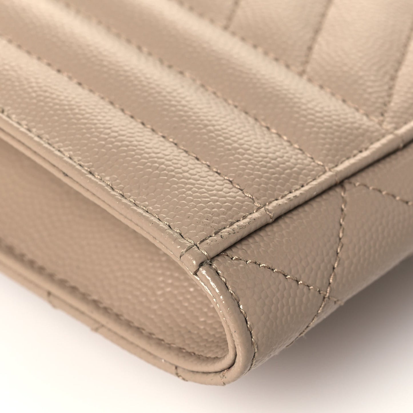 Grain De Poudre Textured Mixed Matelasse Triquilt Monogram Clutch Dark Beige