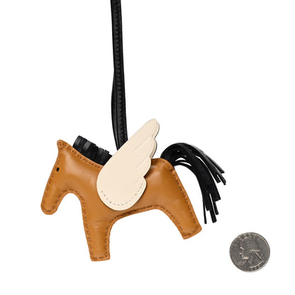 Hermes Milo Lambskin Grigri Rodeo Pegase Horse Bag Charm PM Sesame Black Nata 2 of 3