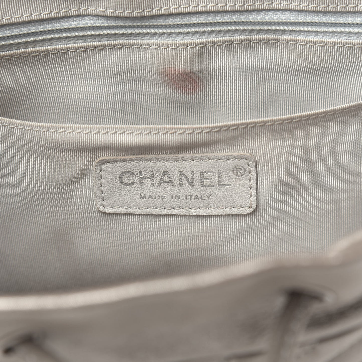 Metallic Calfskin Chevron Quilted Urban Spirit Backpack Silver