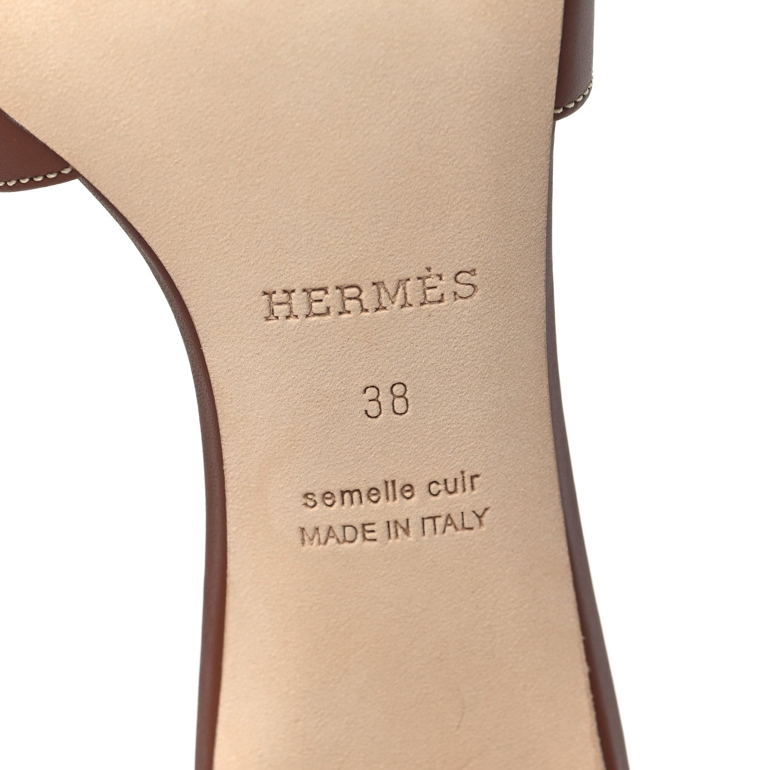 Hermes Calfskin Oasis Sandals 38 Gold 6 of 9