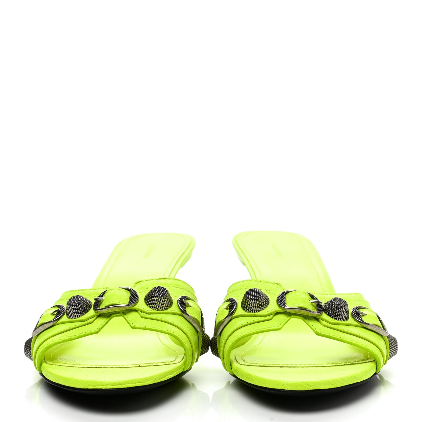Agneau Arena Cagole 50mm Slide Sandals 39.5 Fluo Yellow