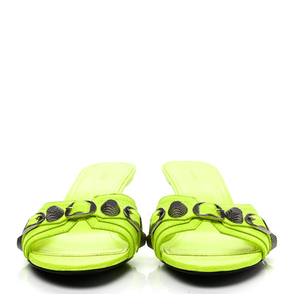 Balenciaga Agneau Arena Cagole 50mm Slide Sandals 39.5 Fluo Yellow 2 of 8