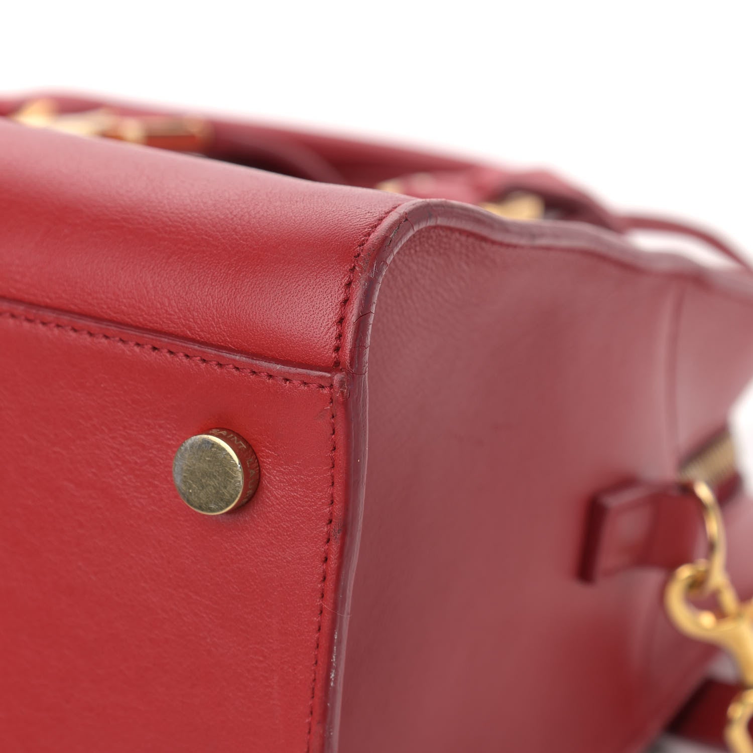 Saint Laurent Calfskin Small Monogram Cabas Lipstick Red 9 of 25