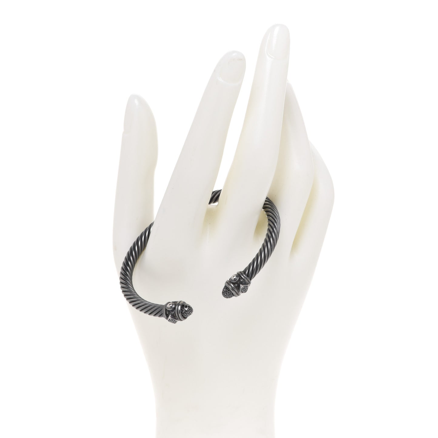 Darkened Sterling Silver Black Diamond 5mm Renaissance Bracelet