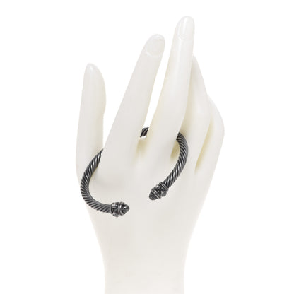 David Yurman Darkened Sterling Silver Black Diamond 5mm Renaissance Bracelet 2 of 4