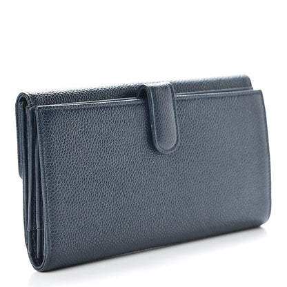 Chanel Caviar Timeless CC Large Flap Wallet Navy Blue 3 of 11