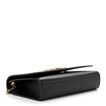Saint Laurent Grain De Poudre Medium Classic Monogram Kate Satchel Black 4 of 13