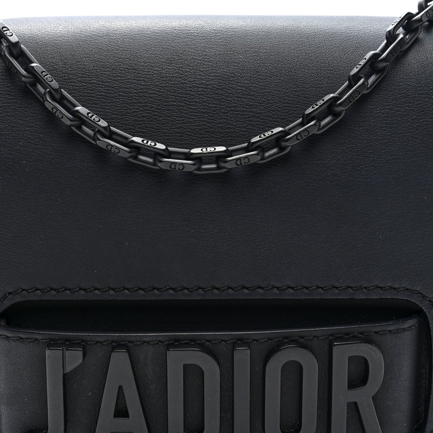 Ultra Matte Calfskin J'Adior Chain Flap Bag Black