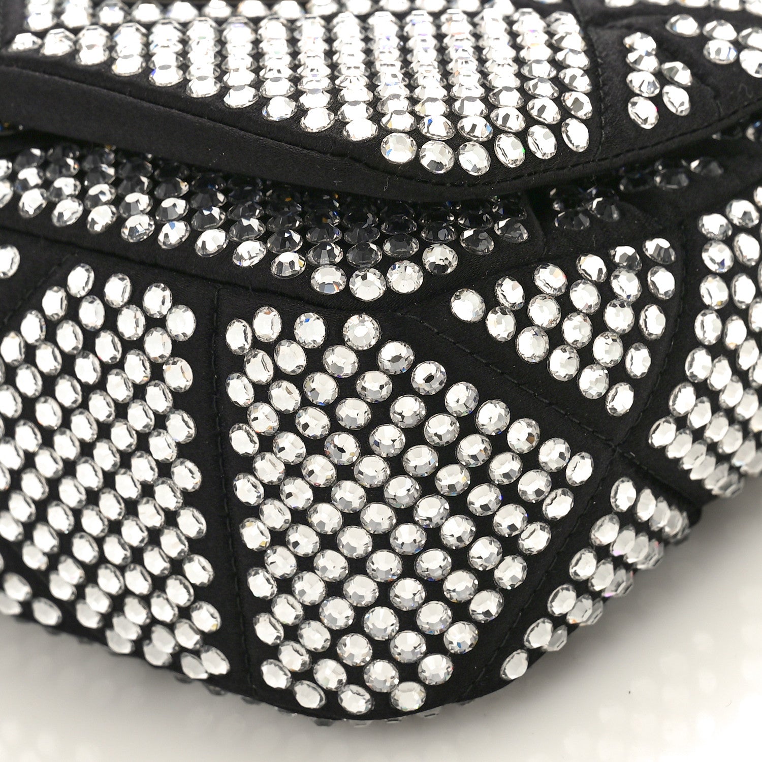 Prada Satin Crystal Mini Bag With Chain Black 8 of 8