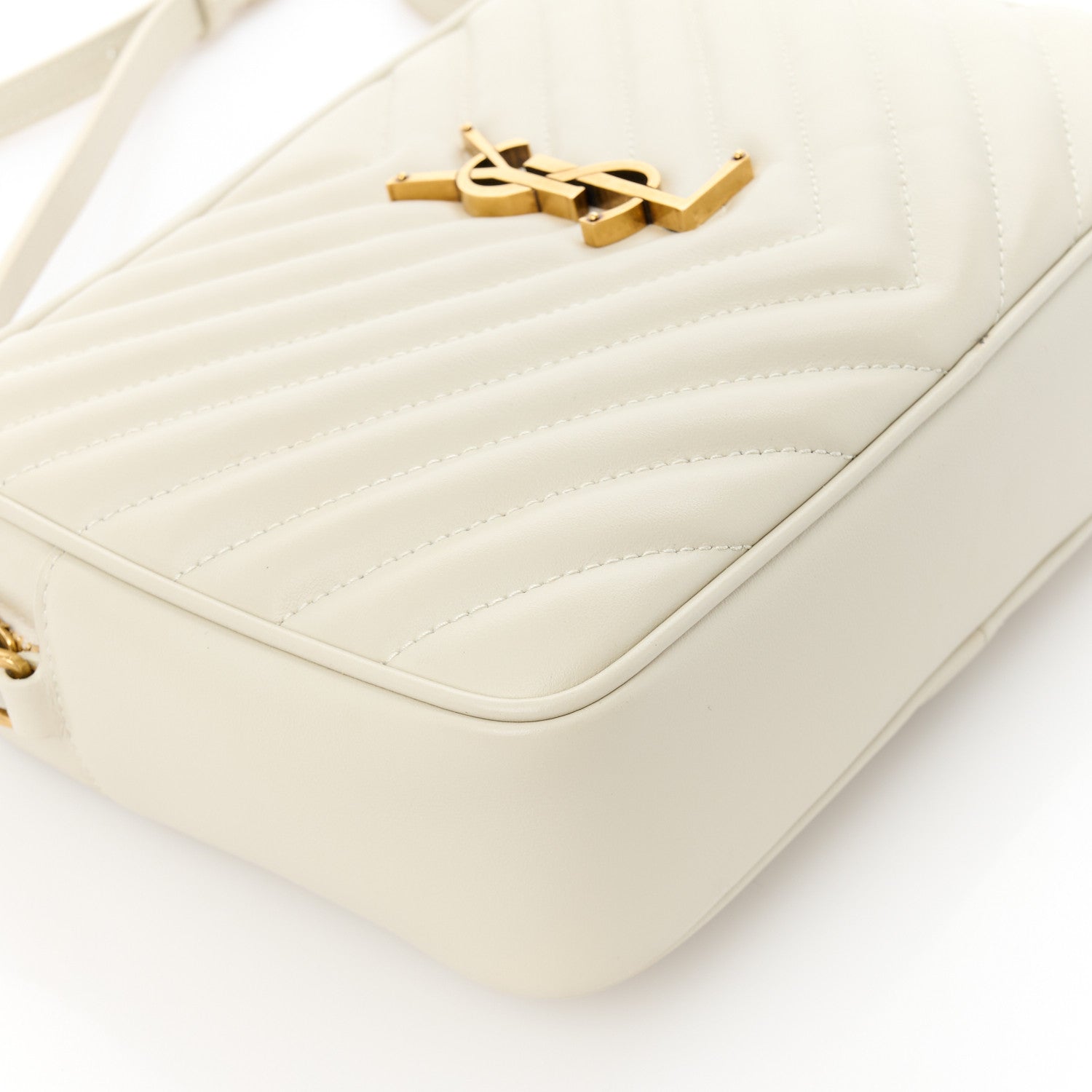 Saint Laurent Calfskin Matelasse Monogram Lou Camera Bag Crema Soft 9 of 10
