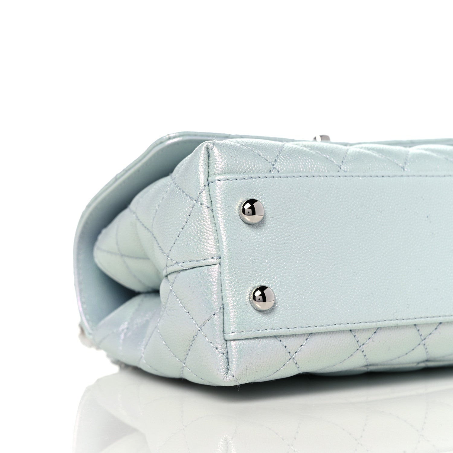 Chanel Iridescent Caviar Quilted Mini Coco Handle Flap Light Blue 8 of 9
