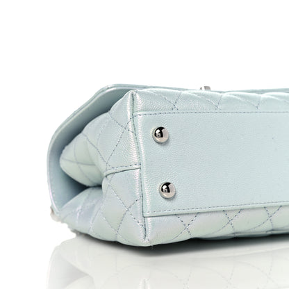 Chanel Iridescent Caviar Quilted Mini Coco Handle Flap Light Blue 8 of 9