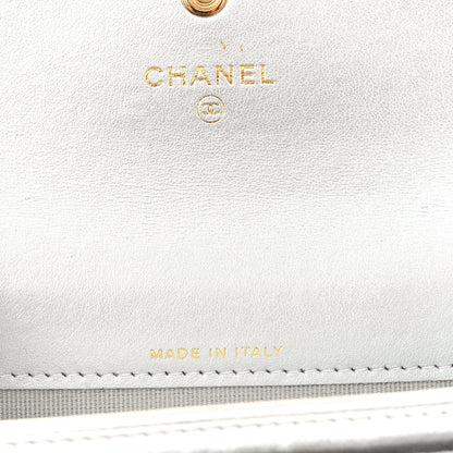 Chanel Metallic Goatskin Quilted Chanel 19 Flap Card Holder Silver 6 of 7