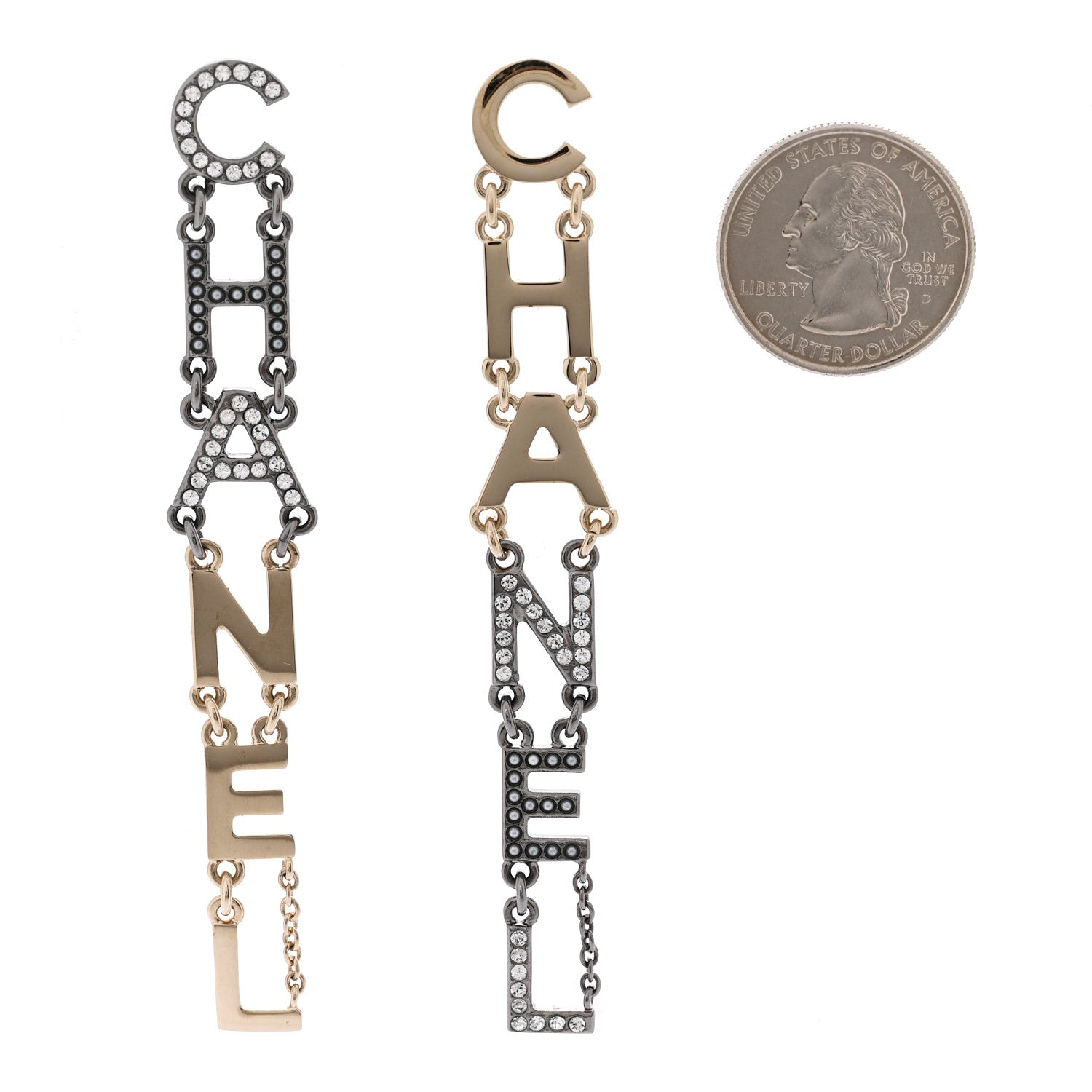 Chanel Crystal Pearl Chanel Bright Young Things Earrings Gold Ruthenium 2 of 5