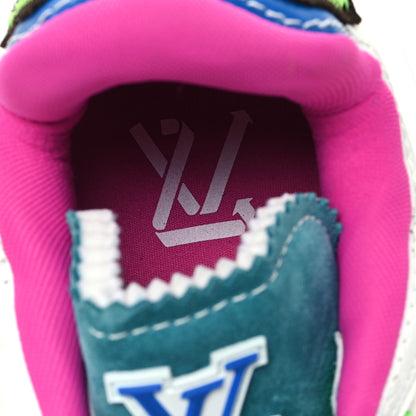 Louis Vuitton Calfskin Monogram Walk In The Park Mens LV Trainer Sneakers 9 Blue Multicolor 8 of 10
