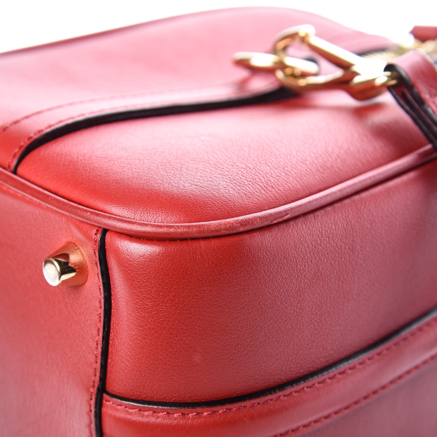 Burberry Soft Calfskin Small Alchester Bowling Bag Red 11 of 13