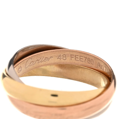 Cartier 18K Pink Yellow White Gold Small Trinity Ring 48 4.5 4 of 7
