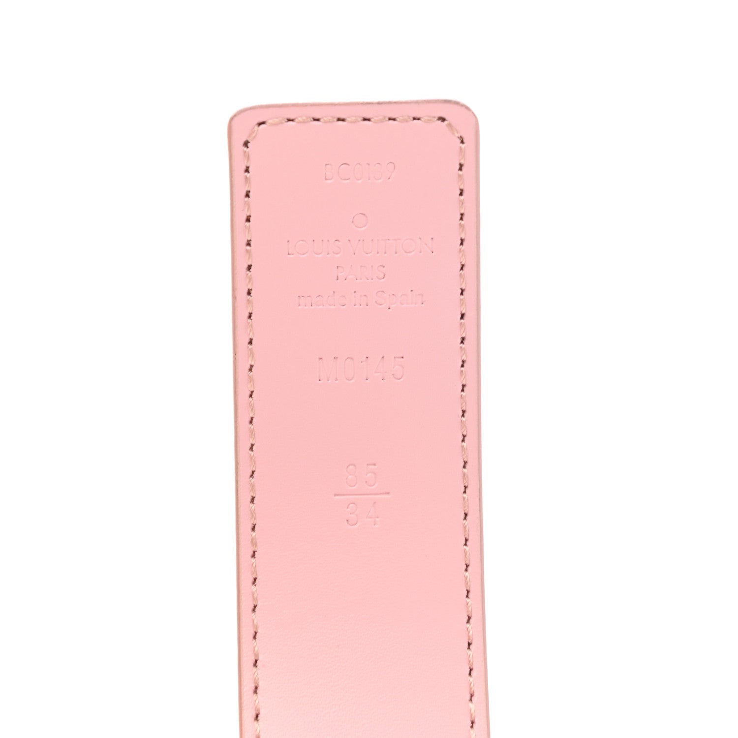 Louis Vuitton Damier Azur LV Initiales 32mm Belt 85 34 Rose Ballerine 3 of 6