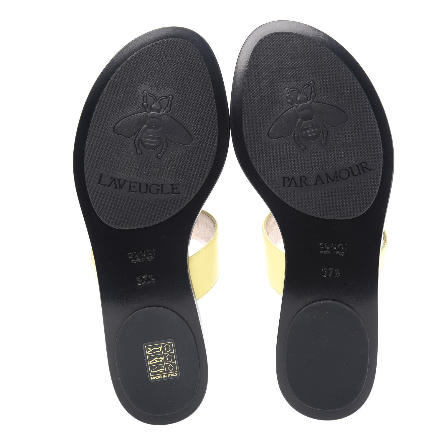 Gucci Calfskin GG Marmont Thong Sandals 37.5 Banana 6 of 10