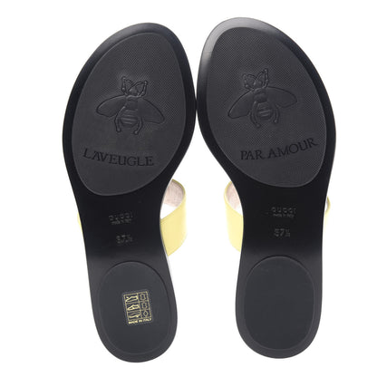 Gucci Calfskin GG Marmont Thong Sandals 37.5 Banana 6 of 10