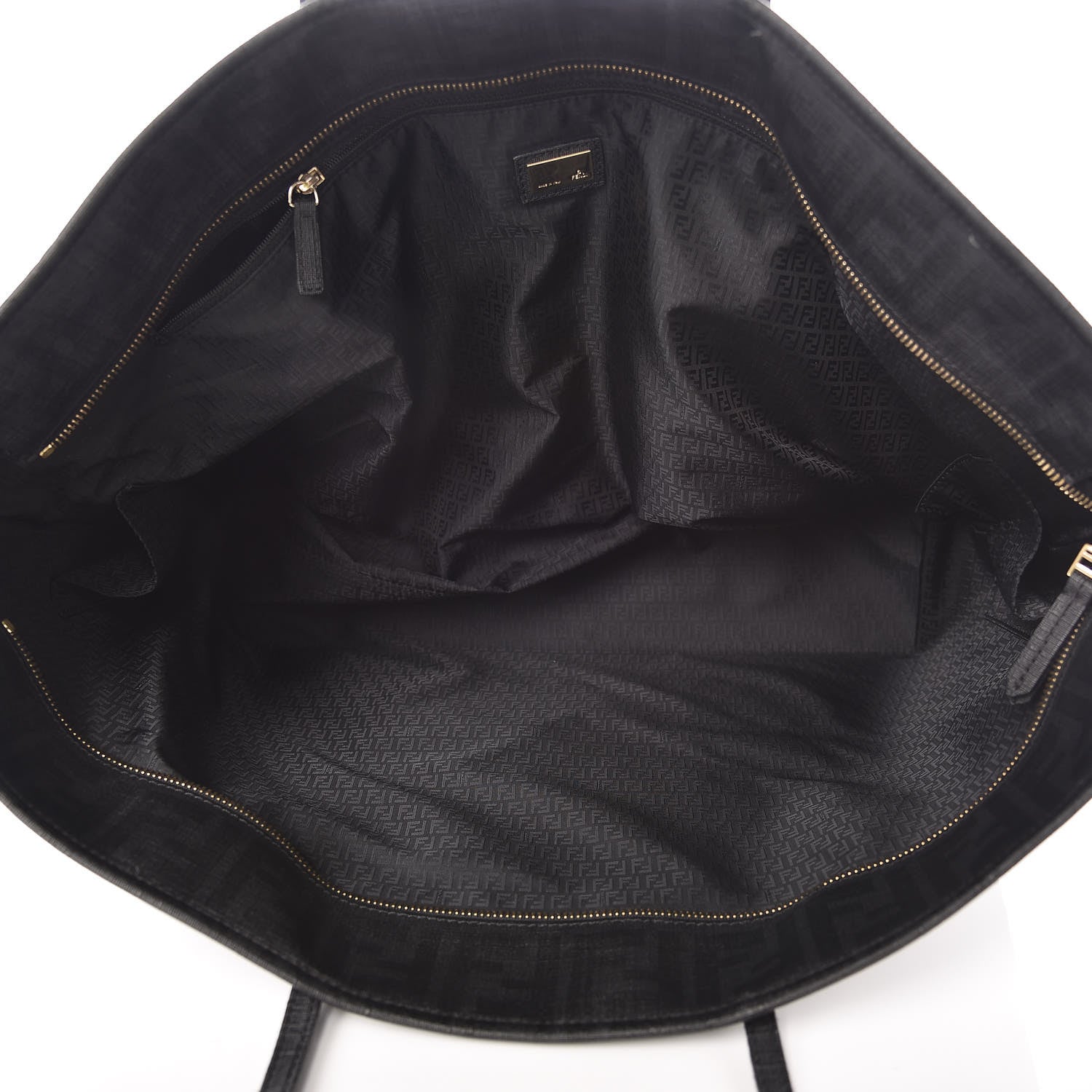 Fendi Zucca Spalmati Large Roll Tote Black 5 of 15