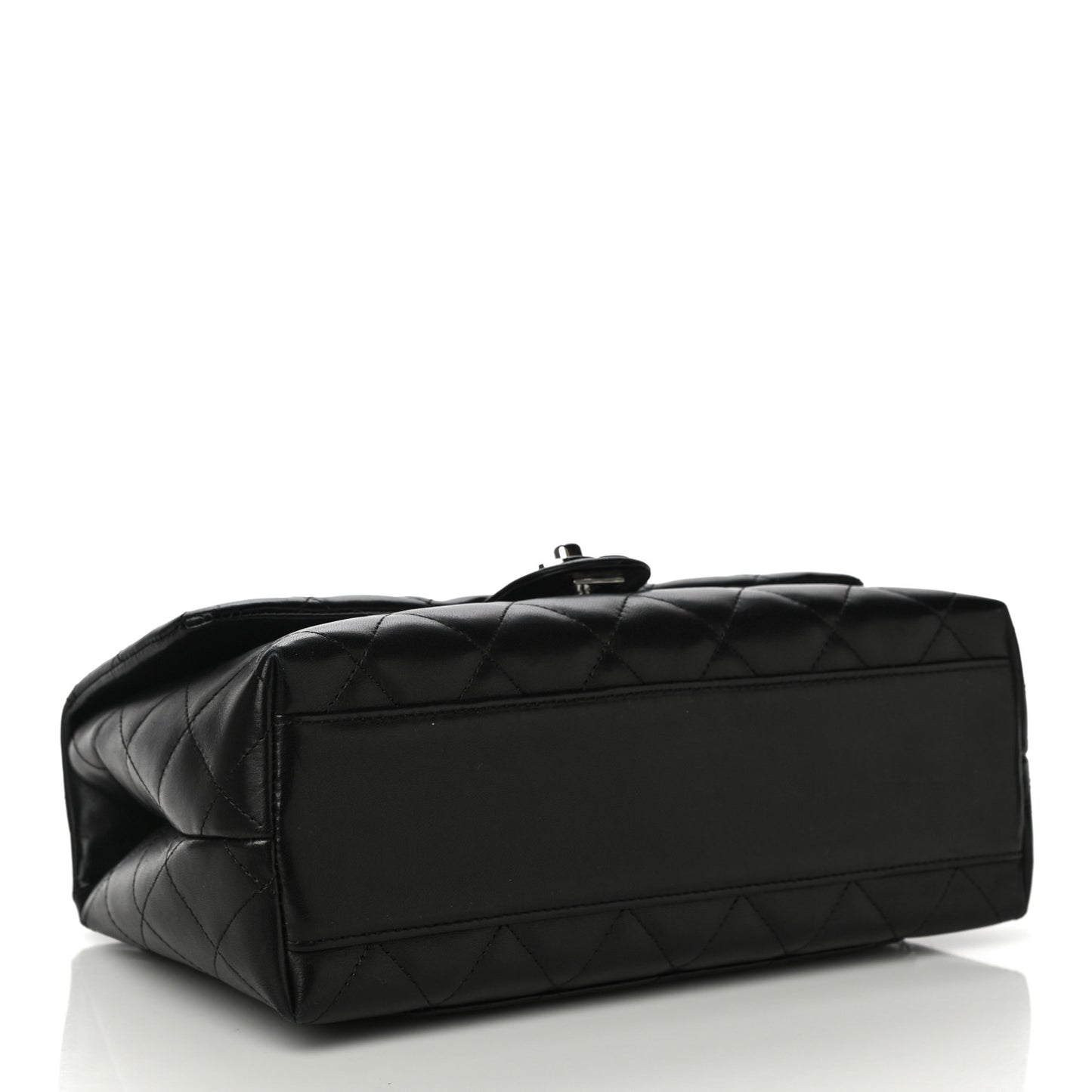 Lambskin Quilted Medium Kelly Flap Bag Black