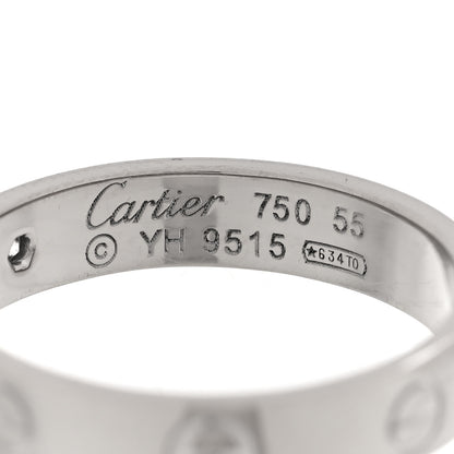 Cartier 18K White Gold Diamond 3.5mm LOVE Wedding Band Ring 55 7.25 4 of 4