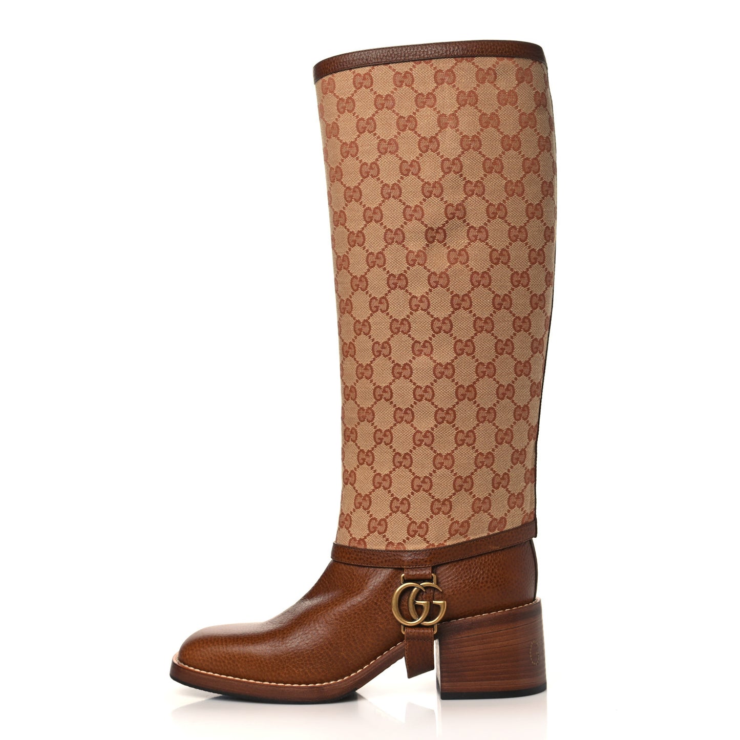 Monogram Canvas GG Boots 40.5 Beige Ruggine