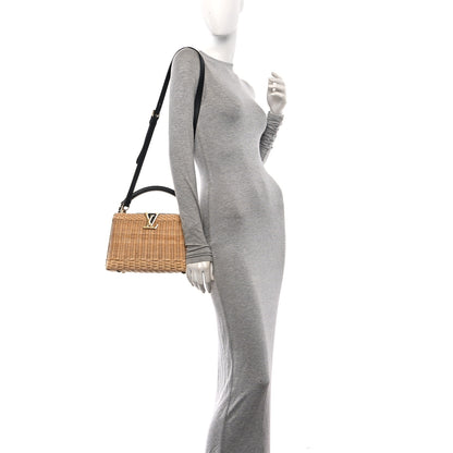 Louis Vuitton Rattan Calfskin Capucines BB Black 2 of 9