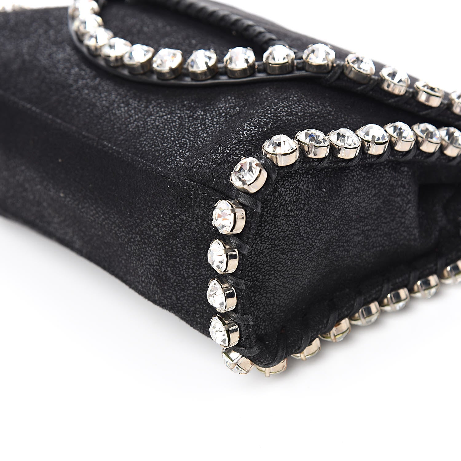 Stella McCartney Shaggy Deer Mini Fold Over Falabella Crystal Crossbody Black 8 of 9