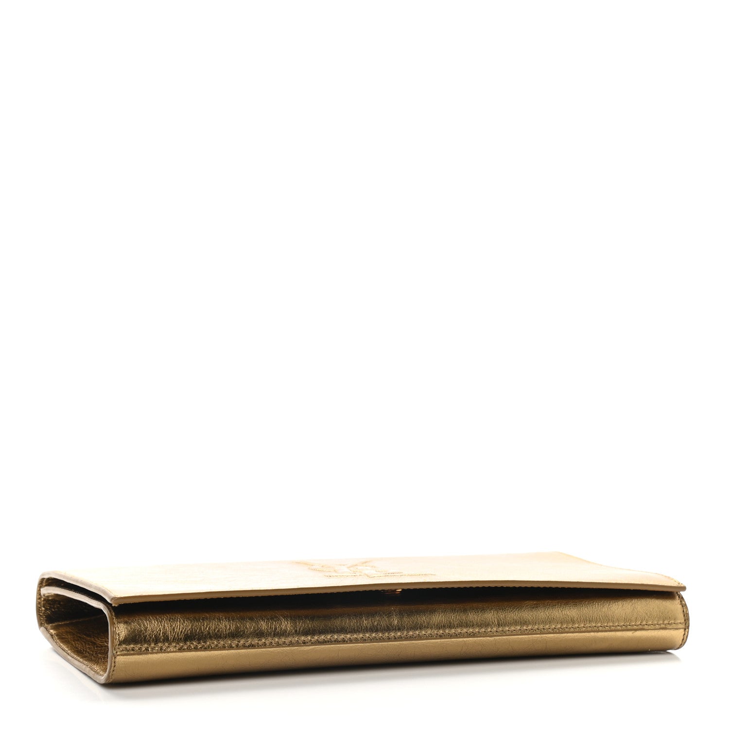 Saint Laurent Metallic Calfskin Monogram Large Belle De Jour Clutch Gold 3 of 7