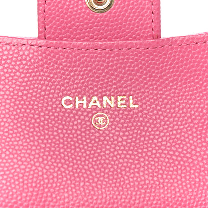 Chanel Caviar Quilted Flap Card Holder Wallet Pink 6 of 11
