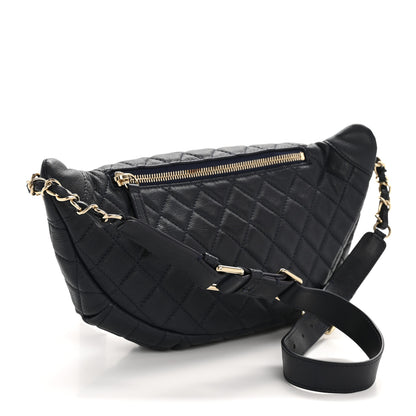 Chanel Calfskin Quilted Banane Waist Bag Fanny Pack Navy 3 of 13
